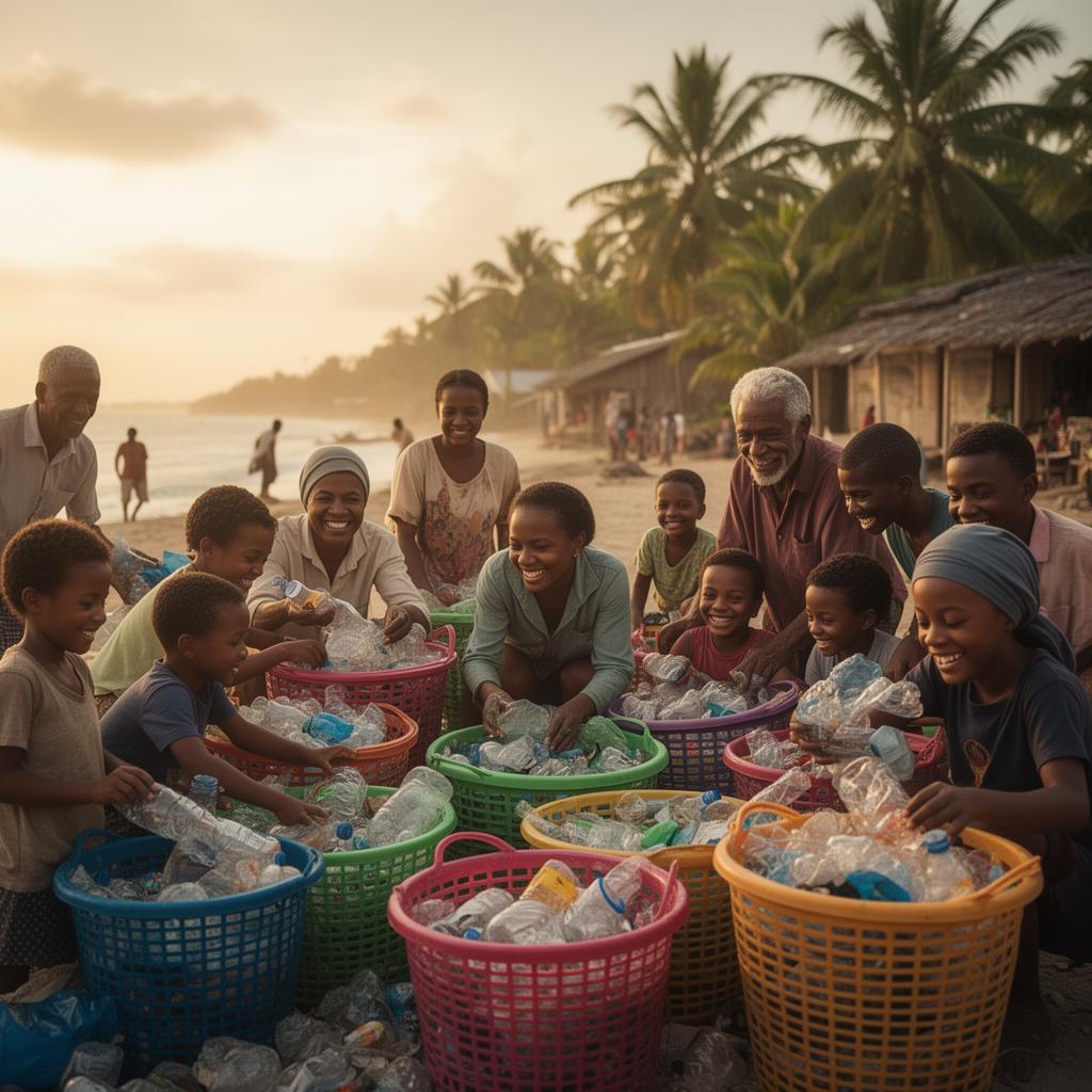 Community sammelt Plastik für Buy Food with Plastic